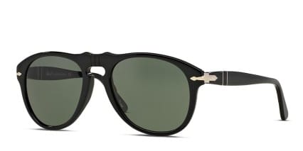 Persol PO0649 Shiny Black, Green glasses - Shiny Black / Green - Angle View