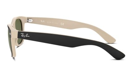 Ray-Ban RB2132 New Wayfarer Black, Beige glasses - Black / Beige - Side View