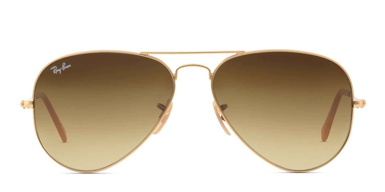 Ray-Ban RB3025 Aviator Large Metal Gold, Beige, Clear, Green