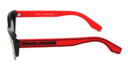 Marc Jacobs Marc 356/S Shiny Black, Red glasses - Shiny Black / Red - Side View