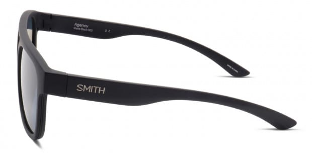 Smith Optics Agency black frame with black lenses. Lenses provide