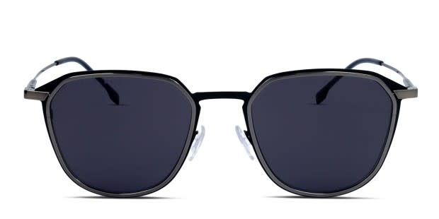 【送料&関税込】Hugo Boss HG 1195/S Sunglasses - Unisex Hugo Boss 1195/S black, silver frame with brown flash lenses