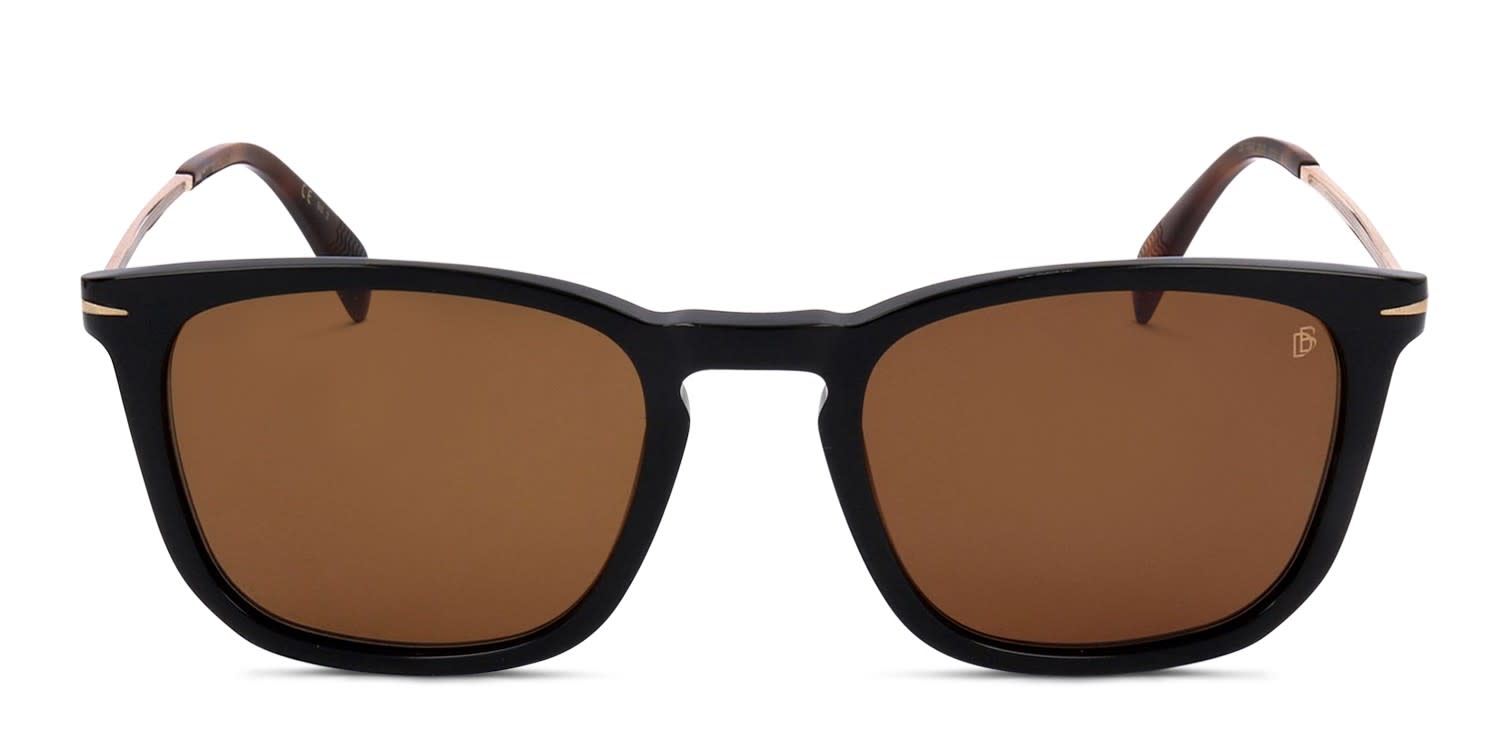 David Beckham DB1034/S Black, Gold glasses - Black / Gold / Brown - Frontal View