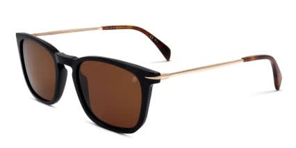 David Beckham DB1034/S Black, Gold glasses - Black / Gold / Brown - Angle View