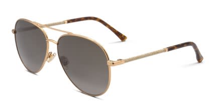 Jimmy Choo DEVAN/S Gold, Tortoise glasses - Gold / Tortoise / Brown - Angle View