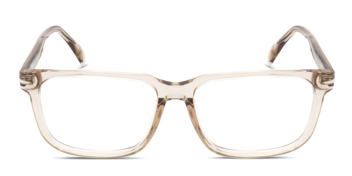 David Beckham DB1022 Beige, Clear glasses - Beige / Clear - Frontal View