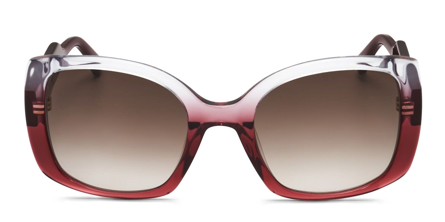 Moschino MOS124/S Clear, Red glasses - Clear / Red / Brown - Frontal View