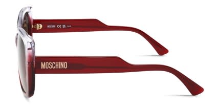 Moschino MOS124/S Clear, Red glasses - Clear / Red / Brown - Side View