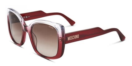 Moschino MOS124/S Clear, Red glasses - Clear / Red / Brown - Angle View