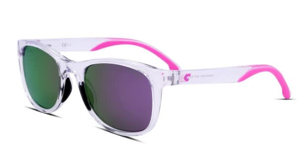 Carrera 8054/S clear frame with violet flash lenses. Lenses