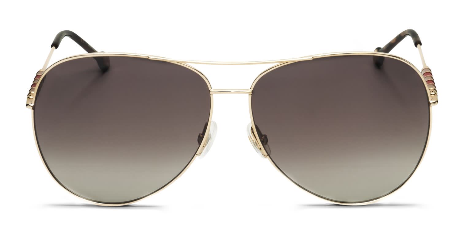 Carolina Herrera CH0034/S Gold glasses - Gold / Brown - Frontal View
