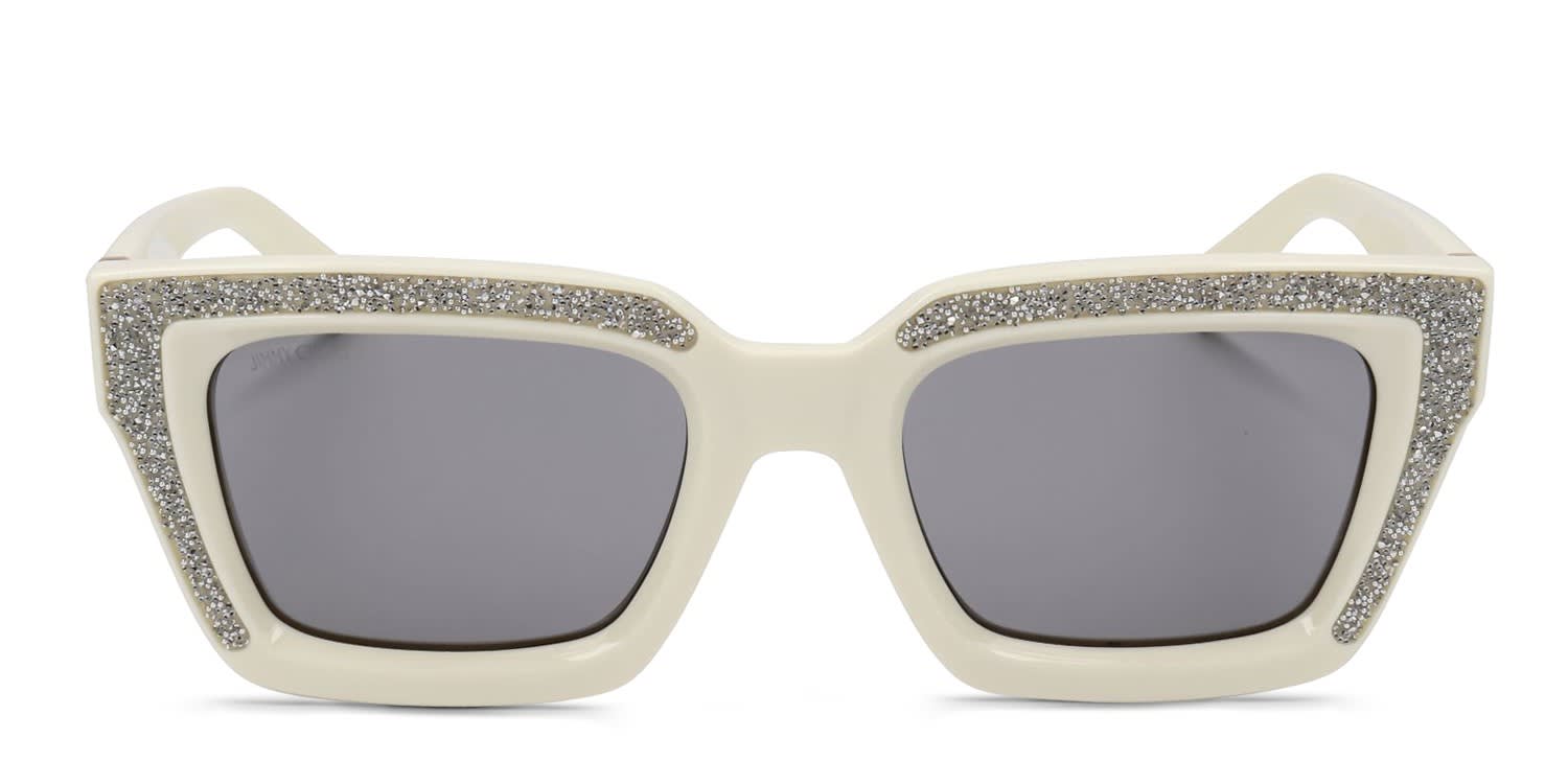Jimmy Choo MEGS/S White glasses - White / Gray - Frontal View