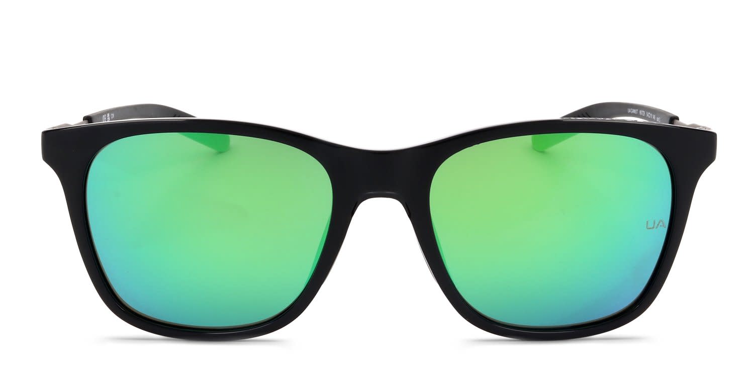 Under Armour UA GAMUT Black, Green glasses - Black / Green - Frontal View