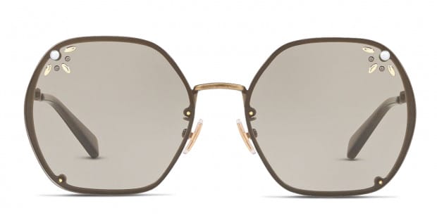 Coach HC7095H Gold Gray Prescription Sunglasses 50 Off Lenses