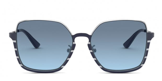 Tory Burch TY6076 silver frame with grey/blue gradient