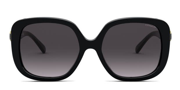 Coach HC8292 black frame with dark grey gradient lenses