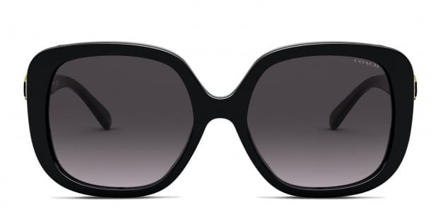 Coach HC8292 black frame with dark grey gradient lenses