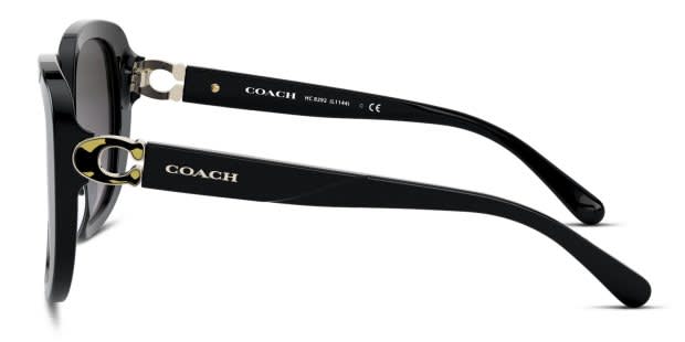 Coach HC8292 black frame with dark grey gradient lenses