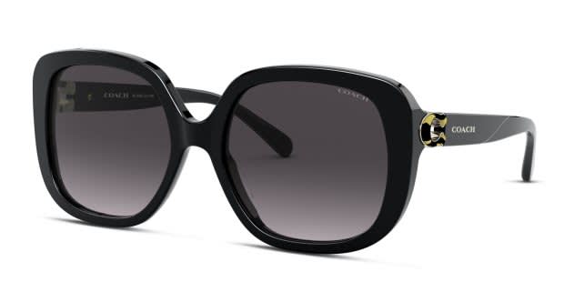 Coach HC8292 black frame with dark grey gradient lenses