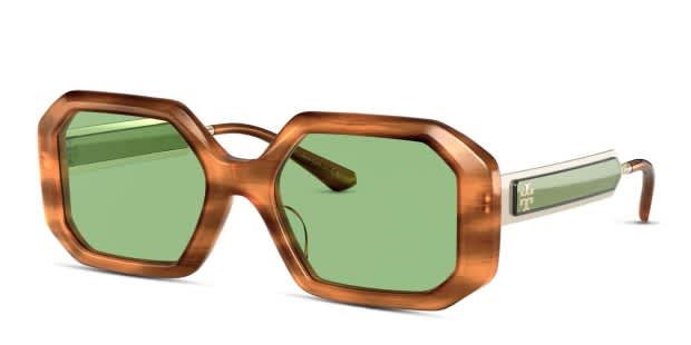 Tory Burch Olive Green and Brown Square Sunglasses Amazon.com: TY9071U 189713 57MM Transparent Olive/Olive  main image 3