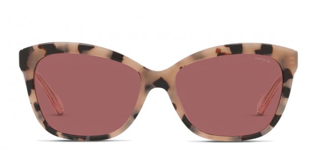 Coach HC8305 pink, tortoise frame with burgundy lenses. Lenses 