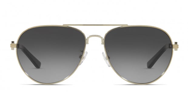 Tory Burch TY6083 gold frame with grey gradient lenses. Lenses provide 100 UV protection