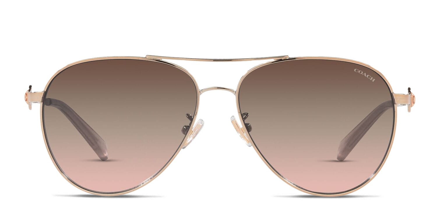 Coach HC7128 Brown , Gold , Pink glasses - Brown / Gold / Pink - Frontal View