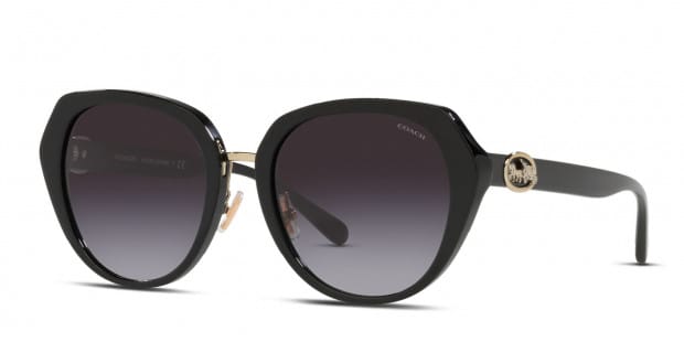 D）COACH コーチ グレーグラデーション サングラス HC8331 Coach HC8331 black frame with light grey gradient lenses