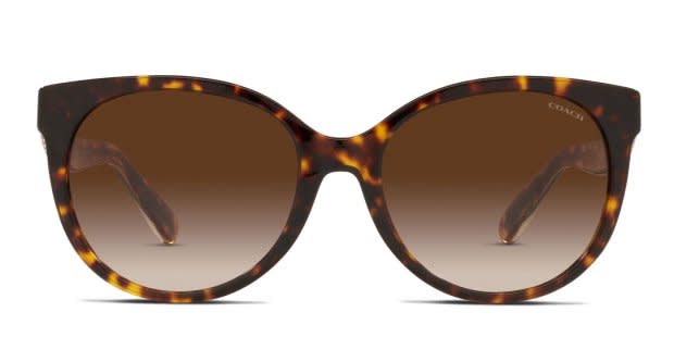 Coach Brown Spotty Tortoise Oversized Prescription Sunglasses with Rhinestones Coach CAD25 XL (55 - 20) with Brown lenses and Tortoise  main image 3