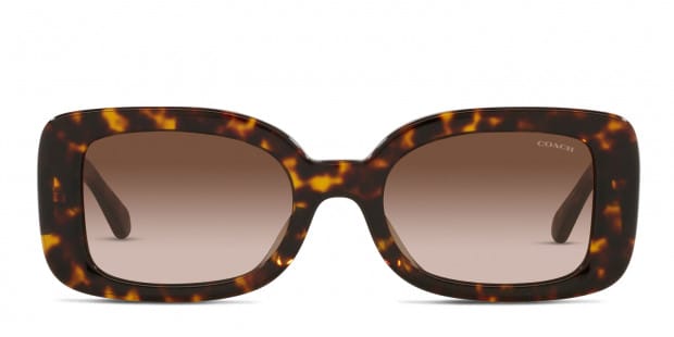 Coach HC8336U tortoise frame with brown gradient lenses. Lenses provide  100% UV protection.