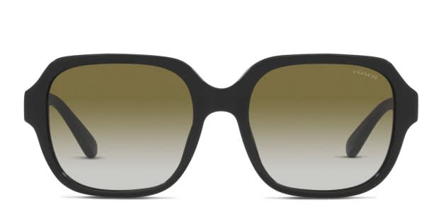 Coach HC8335U black frame with olive gradient lenses. Lenses