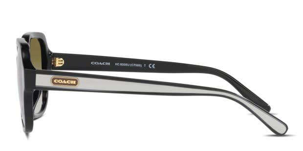 Coach HC8335U black frame with olive gradient lenses. Lenses