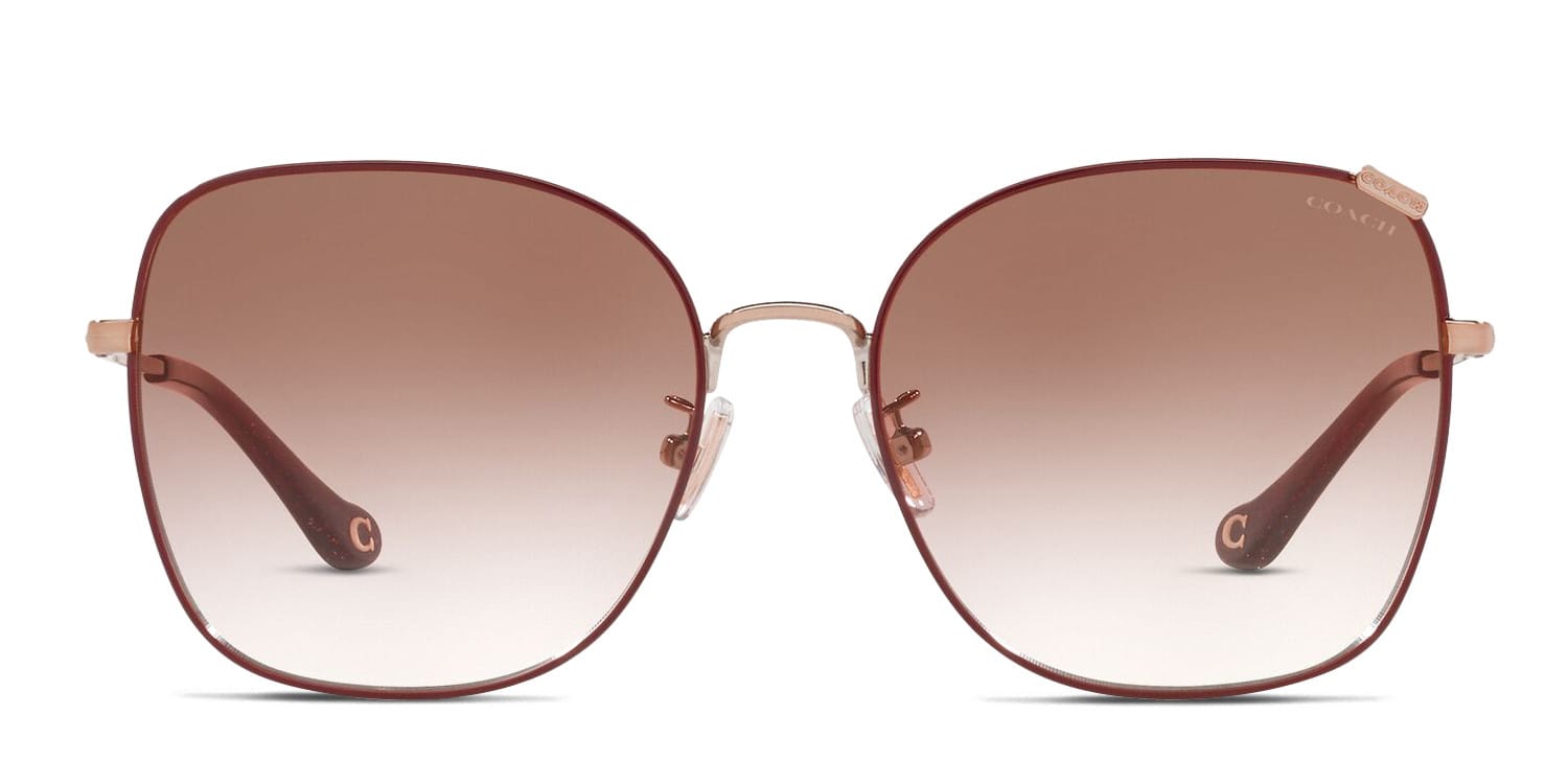Coach HC7133 Gold , Pink , Red glasses - Red / Rose Gold - Frontal View
