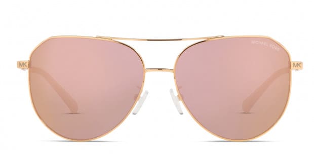 Michael Kors MK1109 Cheyenne pink gold frame with rose gold mirrored lenses. Lenses provide 100 UV protection