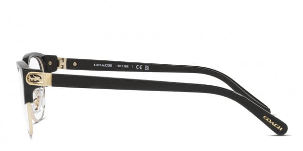 Coach HC6195 Shiny Black/Gold Eyeglasses | Includes FREE Rx