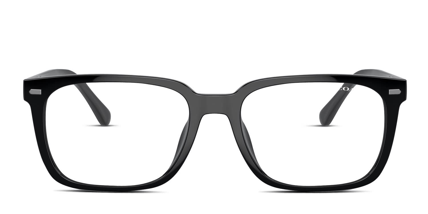 Coach HC8357U Shiny Black frame with grey solid lenses. Lenses