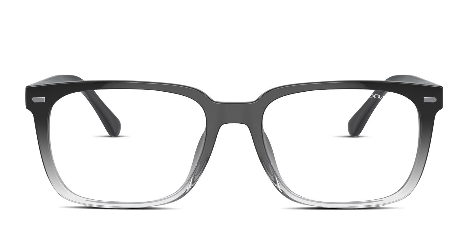 Coach HC8357U w/Clip-On black , clear frame with grey solid lenses