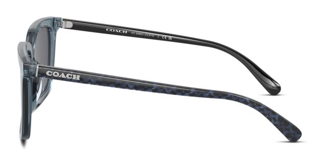 Coach HC8385U clear , blue frame with blue solid lenses