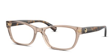 Coach HC6082 Clear, Brown glasses - Clear / Brown - Angle View
