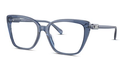 Michael Kors MK4110U Avila Blue, Clear glasses - Blue / Clear - Angle View