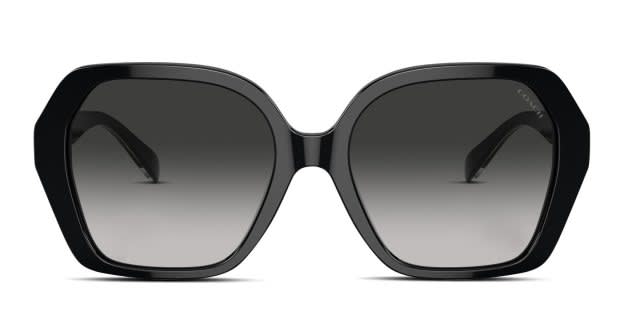 Coach Black Rimless Sunglasses with Case Rimless Blue Plastic Frame Sunglasses for Women for sale | eBay main image 4