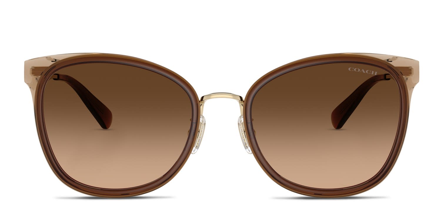 Coach HC7170 Gold, Brown glasses - Gold / Brown - Frontal View