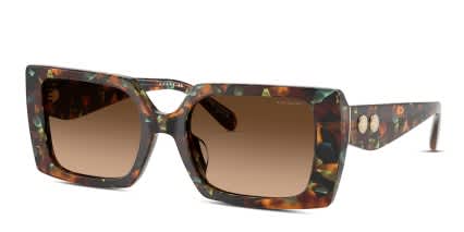 Coach HC8409U Green, Tortoise glasses - Green / Tortoise / Brown - Angle View