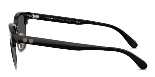 Coach HC8412 Black, Gunmetal frame with grey solid lenses. Lenses