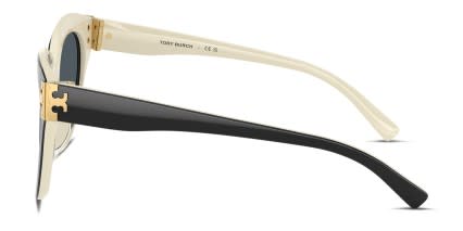 Tory Burch TY7209U Black, White glasses - Black / Gray - Side View