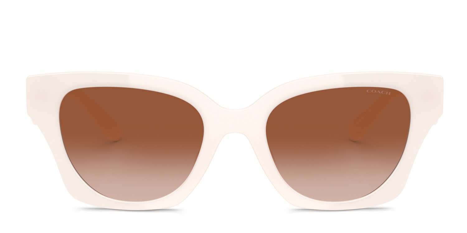 Coach HC8302BU white frame with solid amber brown lenses