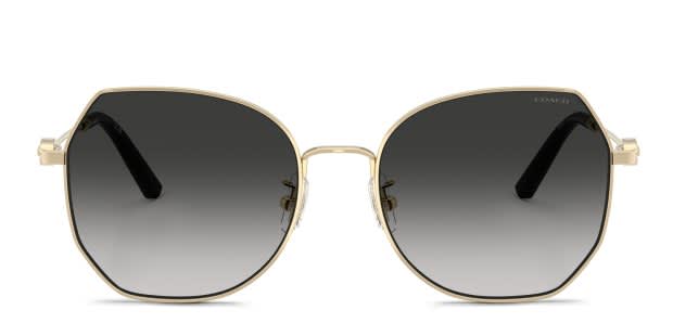 Coach Geometric Sunglasses, Clear Grey & Gold, NIB Coach CW185 XL (56 - 20) with Grey lenses and Grey frame  main image 2