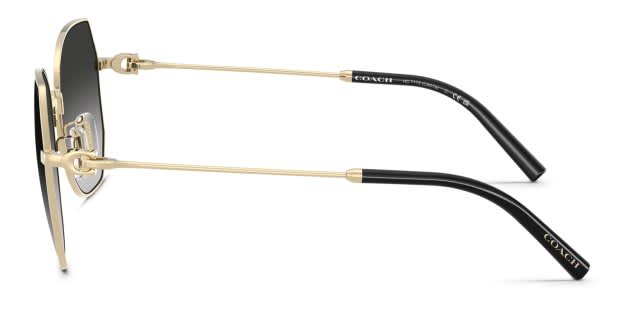 Coach HC7175 gold frame with grey gradient lenses. Lenses provide