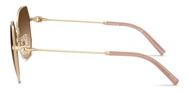 Coach HC7175 gold frame with brown gradient lenses. Lenses provide