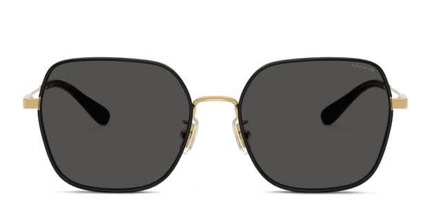 COACH サングラス マットブラック Coach HC7180D gold , black frame with grey solid lenses. Lenses